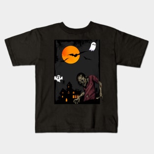 ghosts night happy halloween Kids T-Shirt